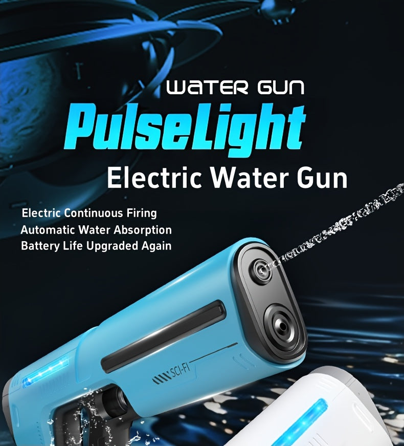 Electric Water Gun Auto-Fill USB Rechargeable with LED Light 40ft Range – Rapid-Fire Squirt Blaster for Kids Adults Pool Beach Backyard Summer