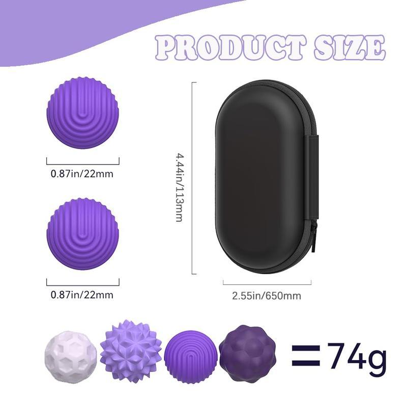 Silicone Fidget Balls Set with Elastic Texture, Quiet Sensory Stress Relief Toys for Adults, Office Desk Breaks and Colorful Gift Ideas