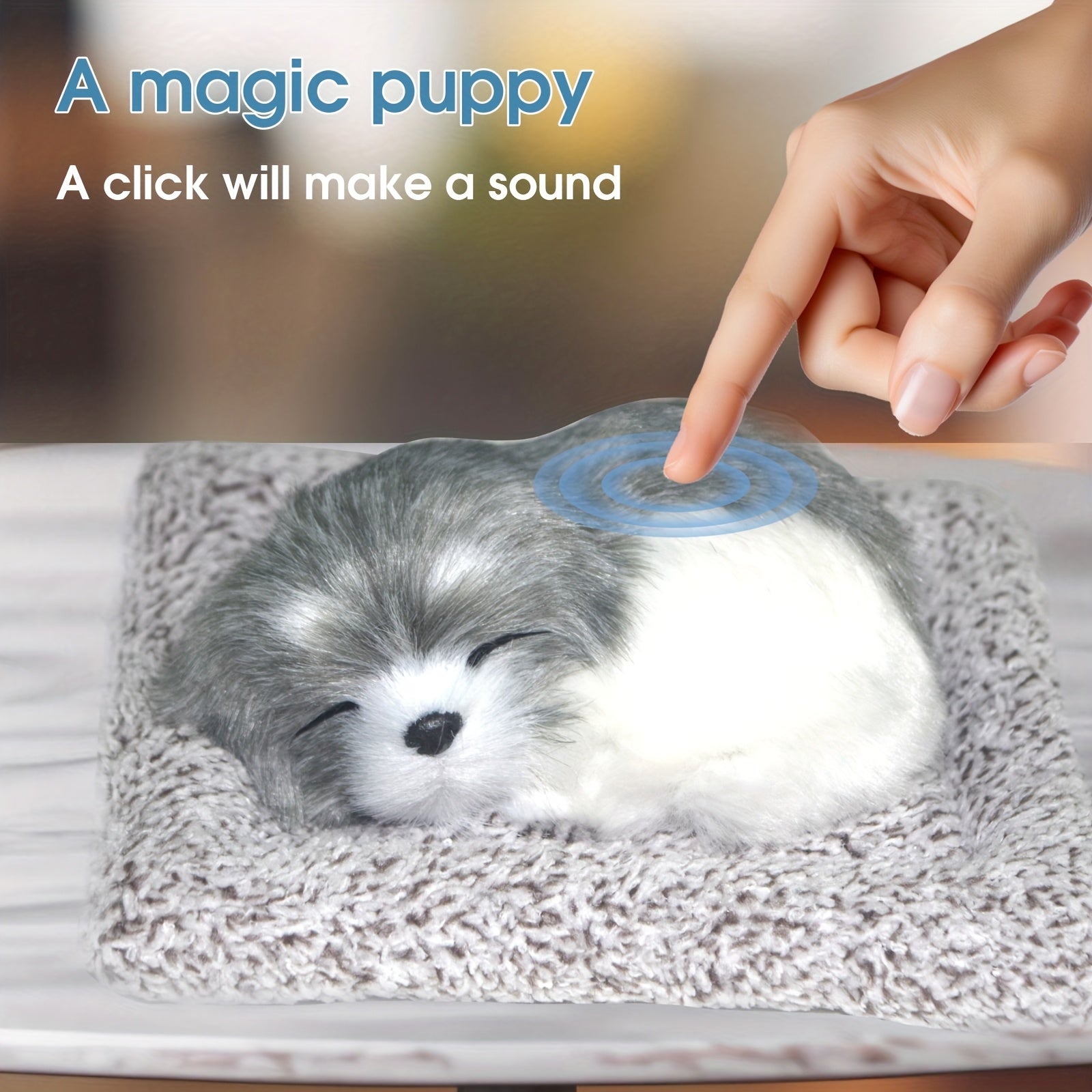 Interactive Barking Puppy Toy That Barks When You Press It - Electronic Plush Dog Toy for Kids Toddlers, Realistic Sound Stuffed Animal Gift for Girls Boys Birthday Christmas Holiday