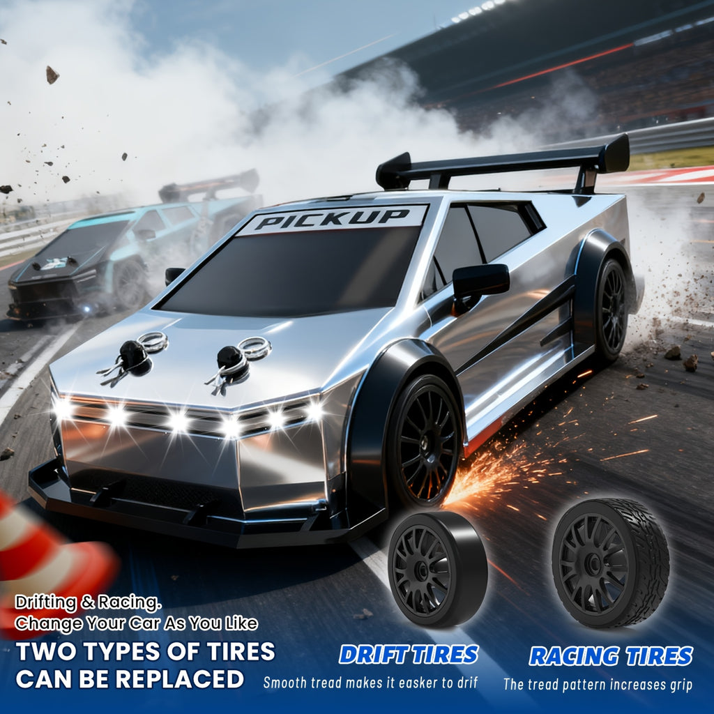 RC Car 1:24 Scale 4WD High Speed Drift Car with LED Lights & 2.4GHz Remote Control – All Terrain Off-Road Toy Car for Kids Boys Girls, Birthday Christmas Halloween Gift