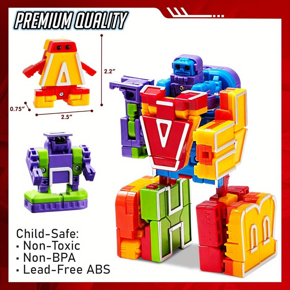 Alphabet Robot Toys for Kids – ABC Learning Alphabots Letter Transform STEM Educational Toy for Boys Girls Classroom Prizes Christmas Birthday Gift