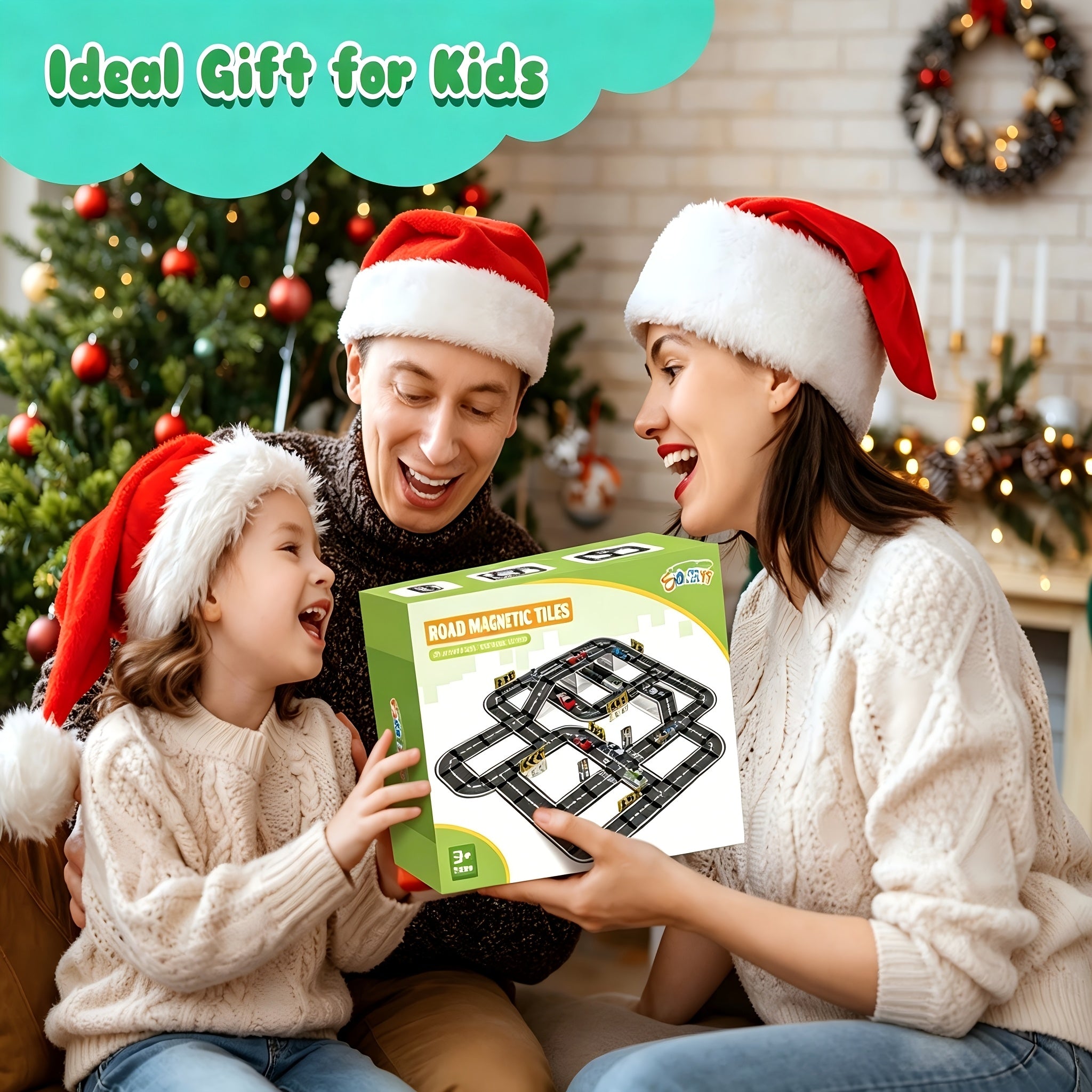 Magnetic Track Set for Small Cars 44 48 121pcs STEM Educational Building Blocks Road Layout Toy for Boys Girls Ages 3+ Birthday Christmas Gift