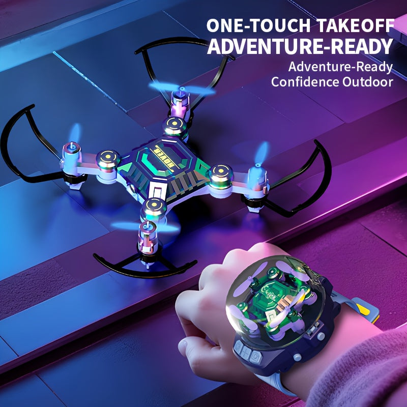 Mini Quadcopter Drone for Kids Beginners 2 Rechargeable Batteries Hovering Watch Storage Remote Control Indoor Outdoor Aircraft Christmas Halloween Gift Boys Girls