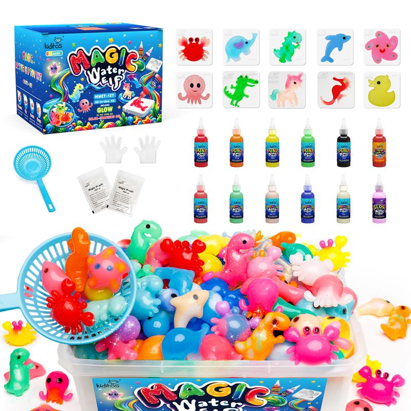 DIY Water Pets Kit by Kiditos, Magic Water Elf Gel and Sea Creature Molds for Squishy Sensory Crafts, Screen-Free Play and Birthday Gifts for Kids Ages 3+
