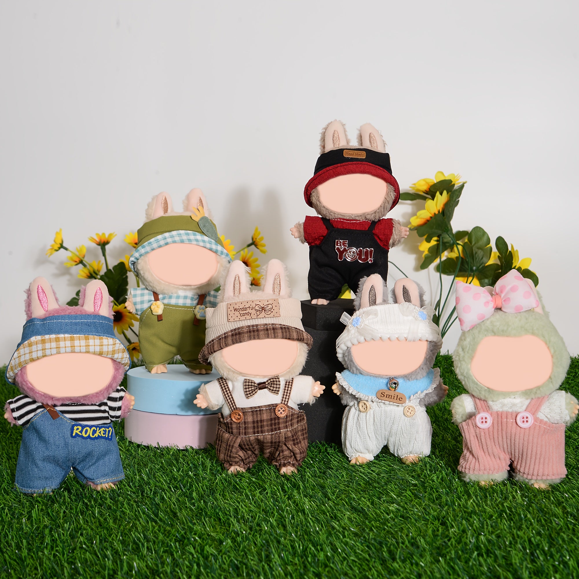 6pcs Labubu Doll Clothes Set for 17cm Dolls – Mixed Style Outfits Pack, Soft Durable Fabric, Adorable Doll Wardrobe Gift for Girls Ages 3+, No Doll or Shoes Included