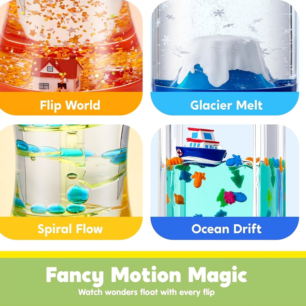 Sensory Fidget Tubes for Kids 4-Pack Calm Down Toy Stress Relief Autism ADHD Anxiety Speech Therapy Classroom Fine Motor Skill Easter School Gift