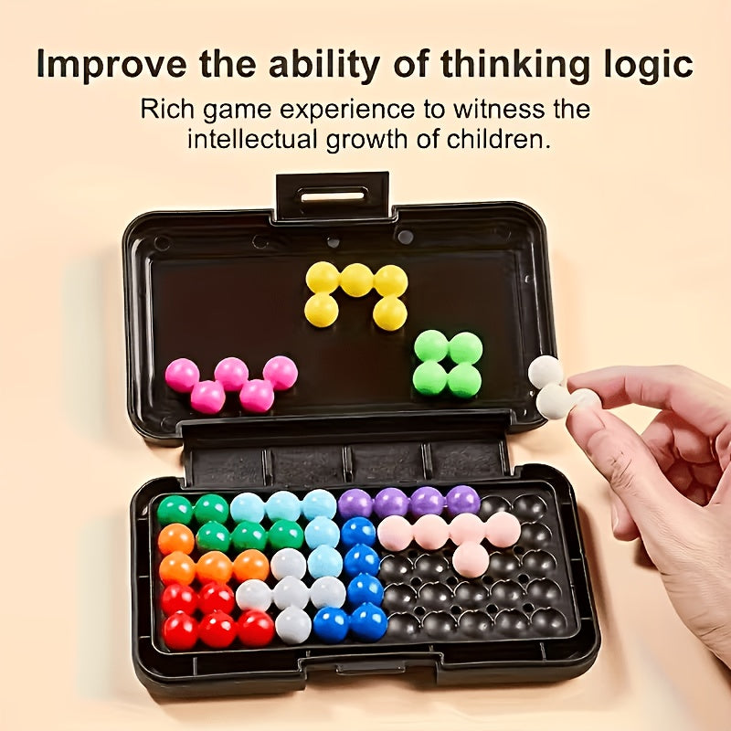 Brain Puzzle Ball Matrix Game – Colorful IQ Logic Puzzle in Compact Travel Case, Mind Challenge Toy for Kids & Adults, Stress Relief & Brain Training Gift