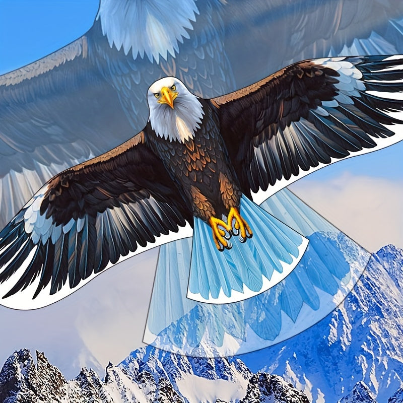 Eagle Kite Large with Handle & String for Beginners - Durable Polyester Outdoor Flying Toy for Beach, Park & Family Fun - Easy to Fly Gift for Kids Adults Ages 6+
