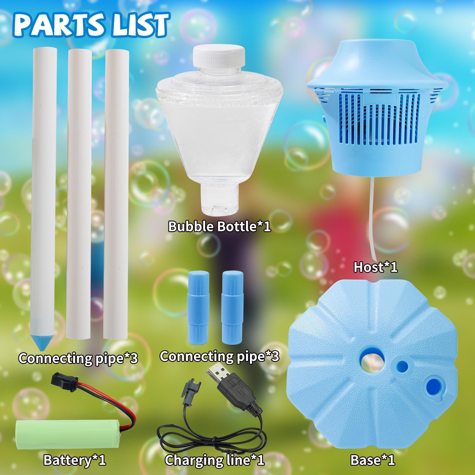 Automatic Bubble Maker for Kids – 20,000 Bubbles/Min with Music & Lights, Adjustable Height Stand, Portable Bubble Blaster for Indoor Outdoor Party