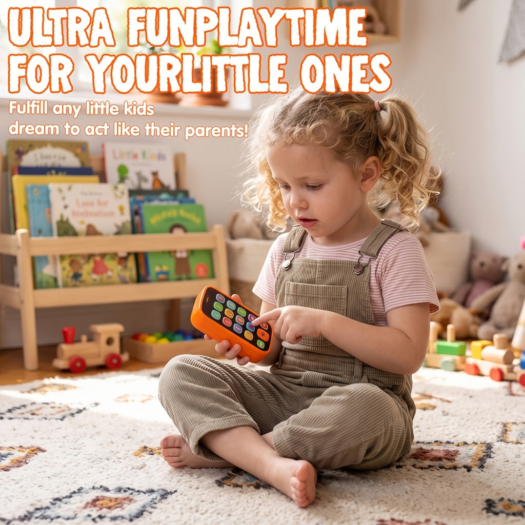 Baby Learning Phone and Remote Toy Set – Pretend Play Smartphone with Music & Sounds for Toddlers Infants, Educational Baby Toy Gift Boys Girls 6-18 Months