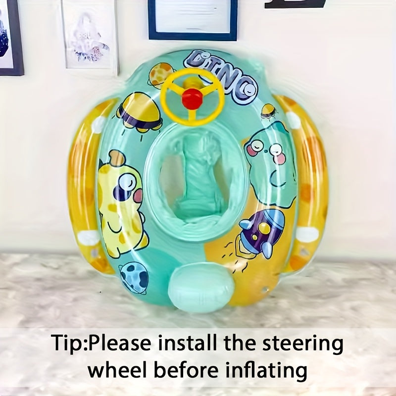 Cartoon Inflatable Pool Float for Kids & Adults – Fun Beach Floatie Water Toy Summer Pool Party Accessory Swimming Gift (Pink Green Blue)
