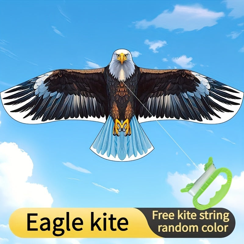 Eagle Kite Large with Handle & String for Beginners - Durable Polyester Outdoor Flying Toy for Beach, Park & Family Fun - Easy to Fly Gift for Kids Adults Ages 6+