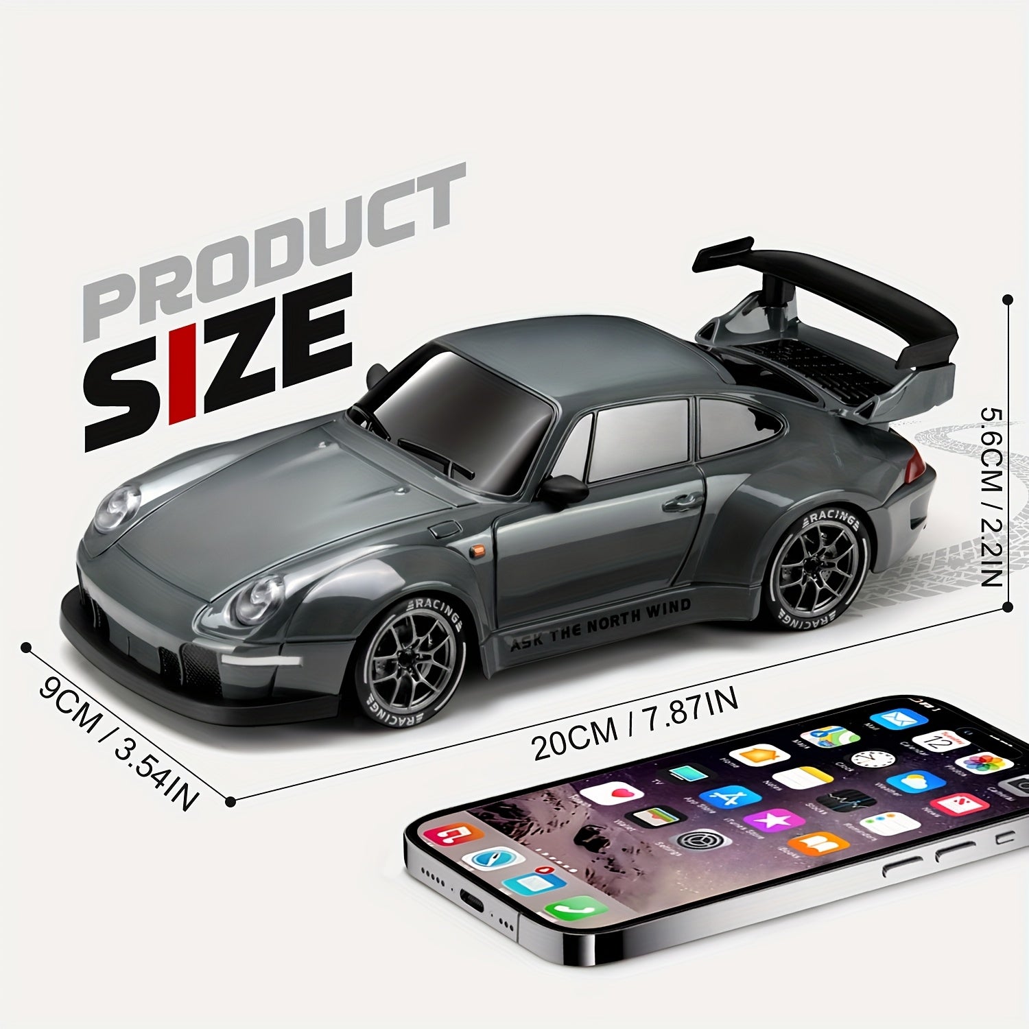 RC Drift Car 1:24 Scale High Speed Remote Control Drift Racing Car S814 Rechargeable Kids Boys Ages 8+ Birthday Christmas Gift Grey Light Purple