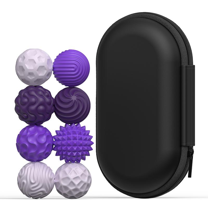 Silicone Fidget Balls Set with Elastic Texture, Quiet Sensory Stress Relief Toys for Adults, Office Desk Breaks and Colorful Gift Ideas
