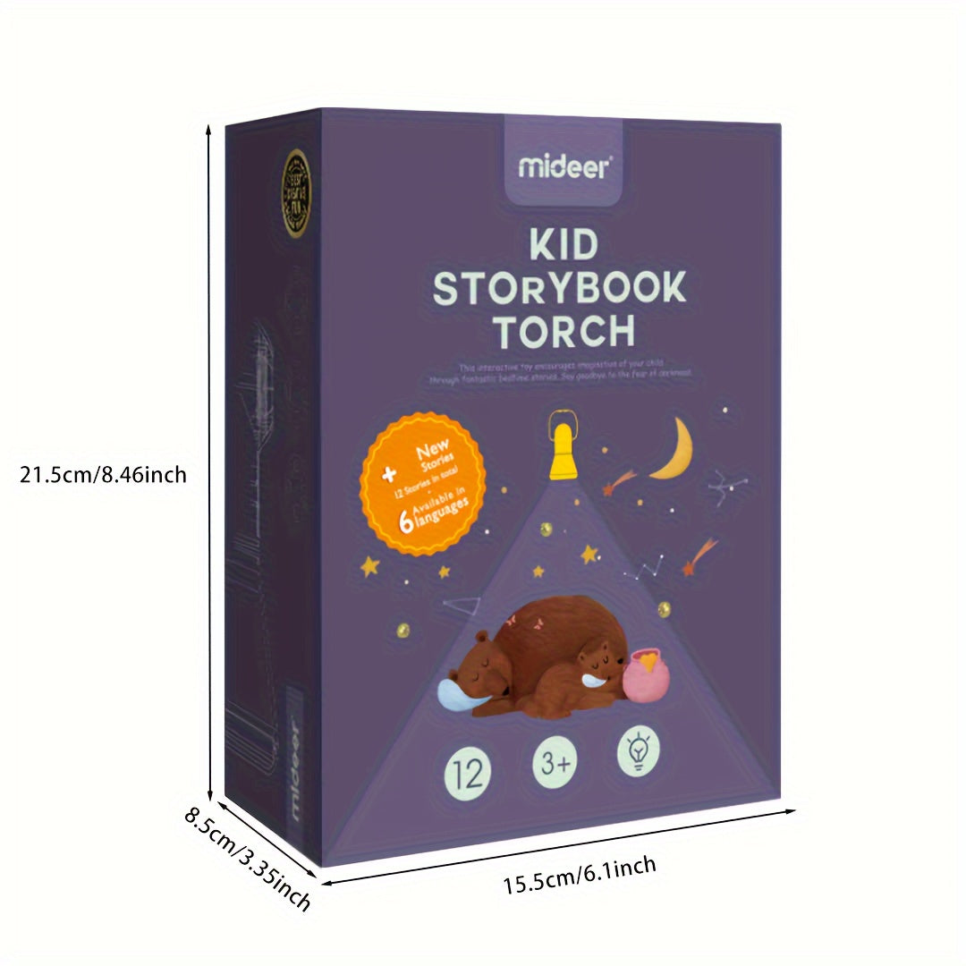 MiDeer Kids Storybook Torch Projector – 12 Story Reels Flashlight, Creative Educational Toy for Children, Sturdy Acrylic Build, Birthday Gift for Boys Girls Ages 3+ (Batteries Not Included)