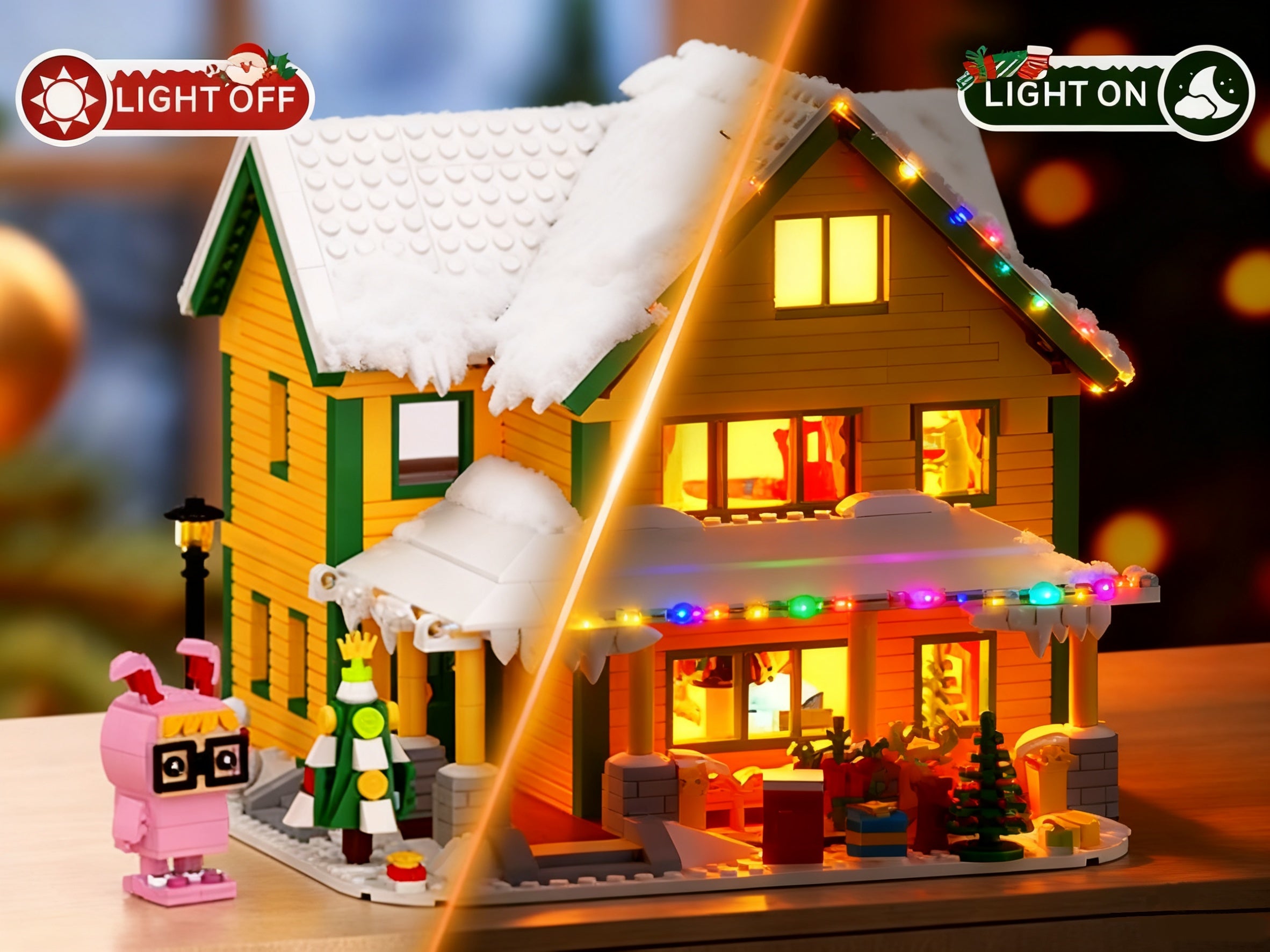 1146-Piece Christmas House Building Block Set with LED Lighting - Classic Christmas Story Model Kit, Character Figures & Detailed Interior, Holiday Display Decoration, Christmas Gift for Adults Families