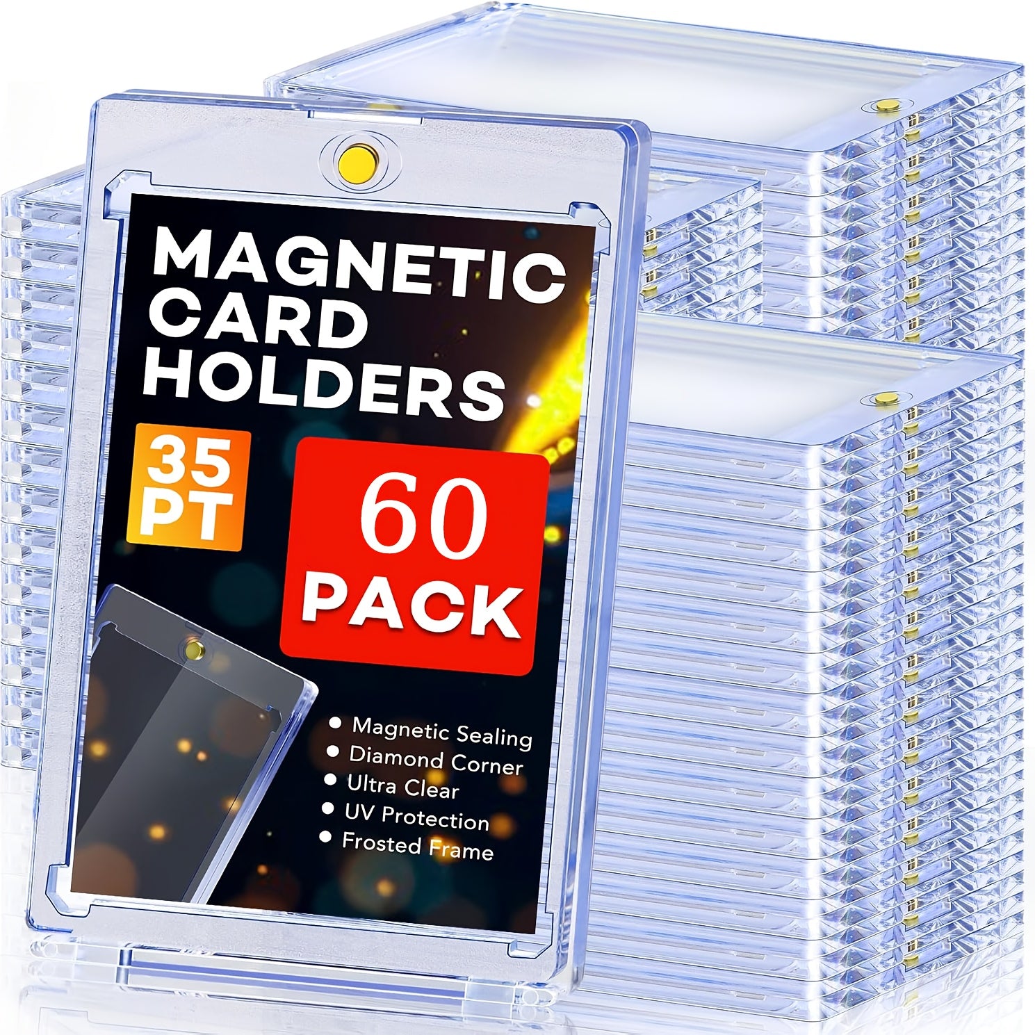 35pt Magnetic One-Touch Card Holders Hard Case for Pokemon Sports Baseball TCG Trading Cards Bulk Pack 5 30 60pcs Collector Gift Christmas Birthday