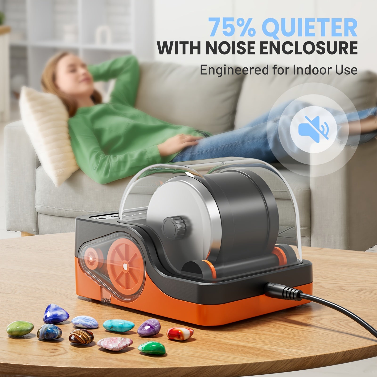 Rock Tumbler Kit with 3-Speed Motor & 9-Day Timer – Professional Rock Polisher for Kids & Adults Rock Collectors STEM Science Toy