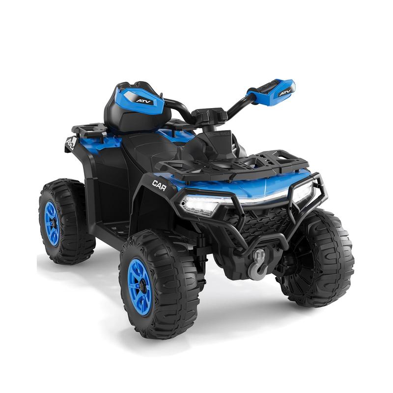 12V Kids ATV Ride-On Toy with Parent Remote Control, Spring Suspension, LED Lights, Bluetooth Music and USB for Backyard Adventures