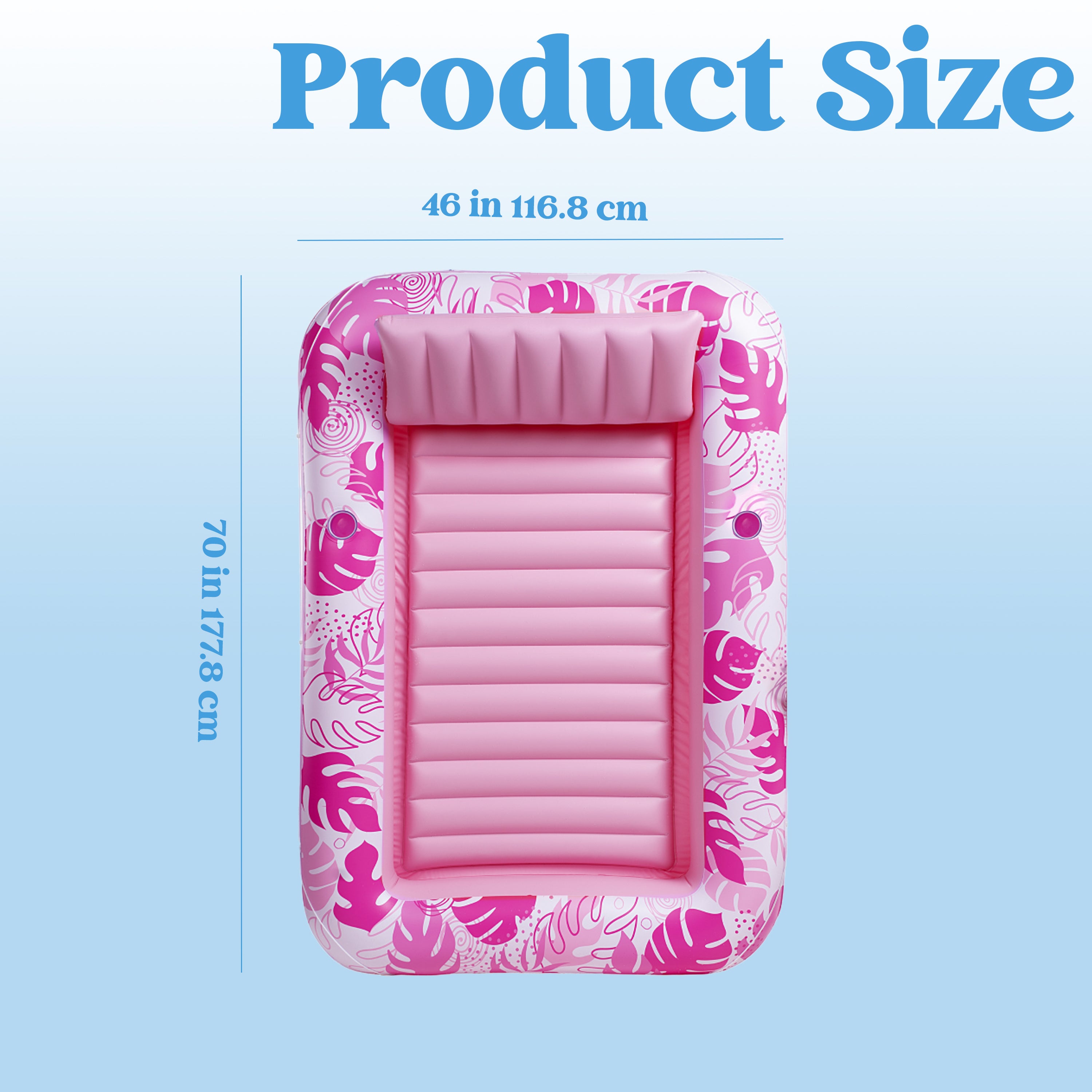 Extra Large Inflatable Tanning Pool Lounger Float – 4-in-1 Hot Pink Suntan Tub Raft with Pillow, Sunbathing Lounge Float & Ball Pit for Adults, Pool Party Gift for Women