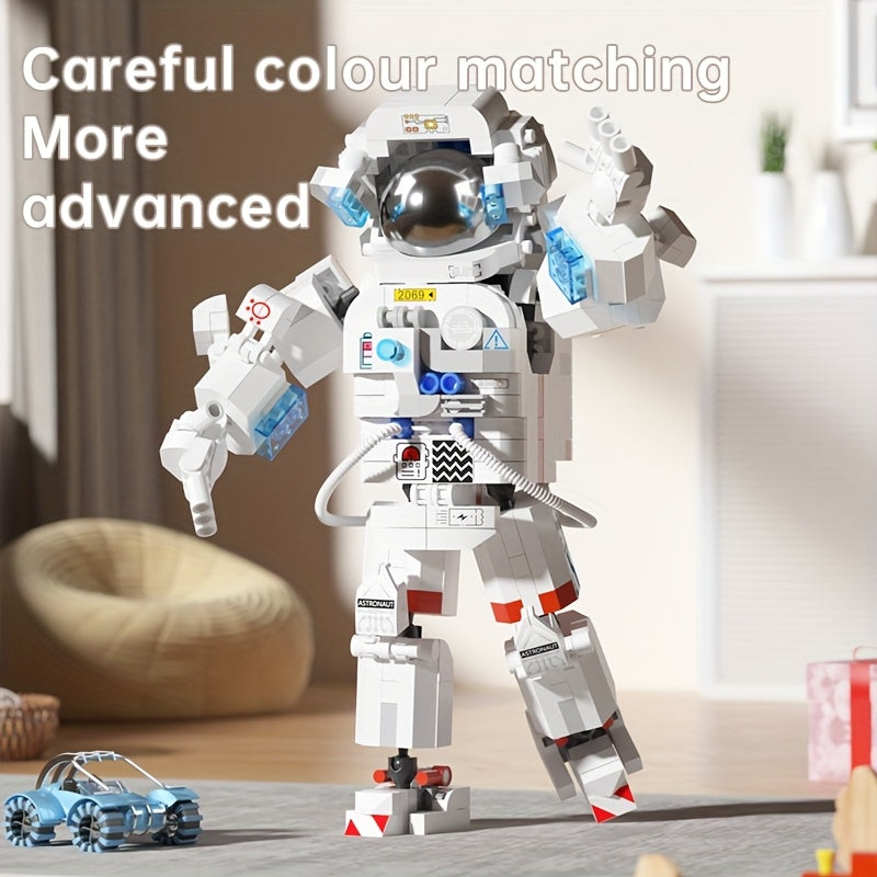 Astronaut Mini Building Block Set 623pcs – Space Theme DIY Desk Decoration, Stress-Relieving Assembly Toy for Boys & Girls, Easter & Holiday Gift