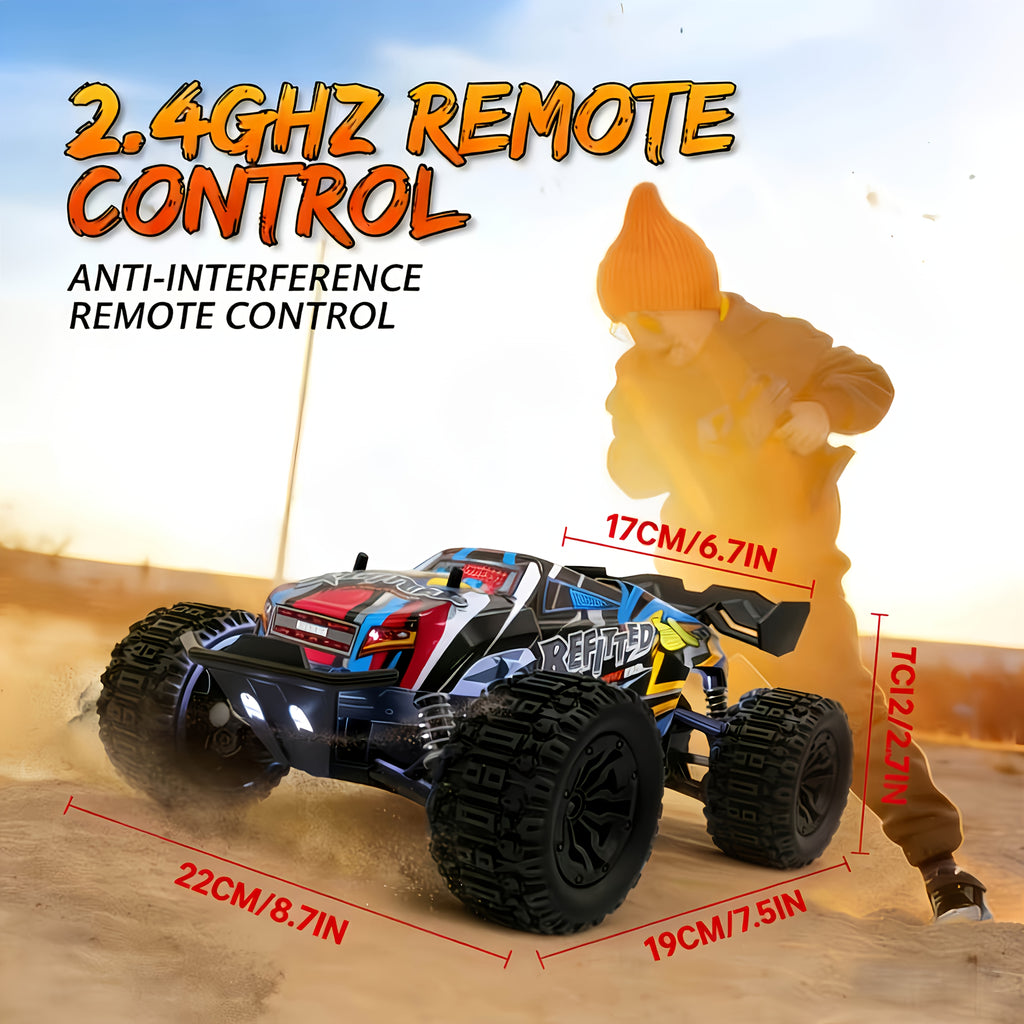 1:18 Scale 4WD High-Speed RC Car 35+ KM/H All-Terrain Off-Road Remote Control Truck - 2.4GHz Hobby-Grade Racing Crawler for Adults Kids Boys Birthday Gift
