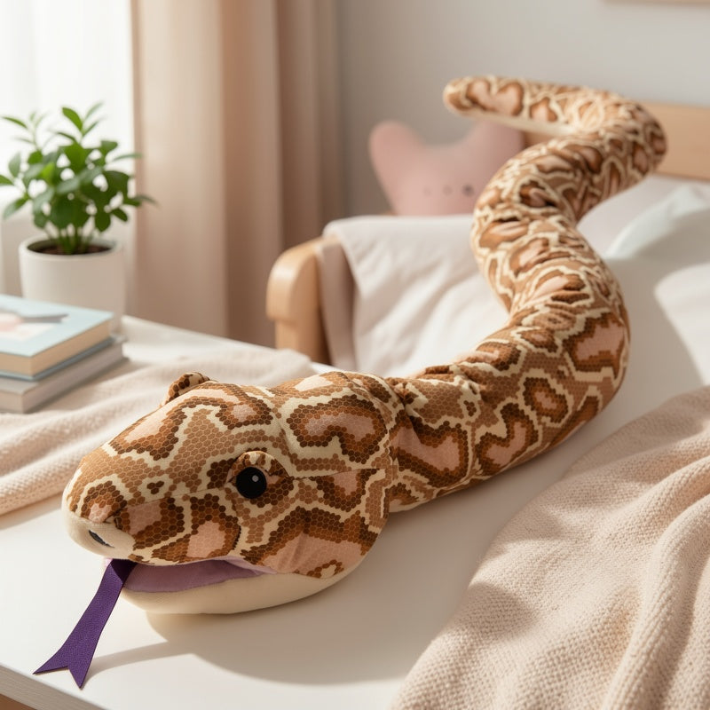 Giant Snake Plush Toy Pillow Realistic Python Stuffed Animal - Funny Prank Gift Cushion Doll for Halloween Christmas Kids Adults Small