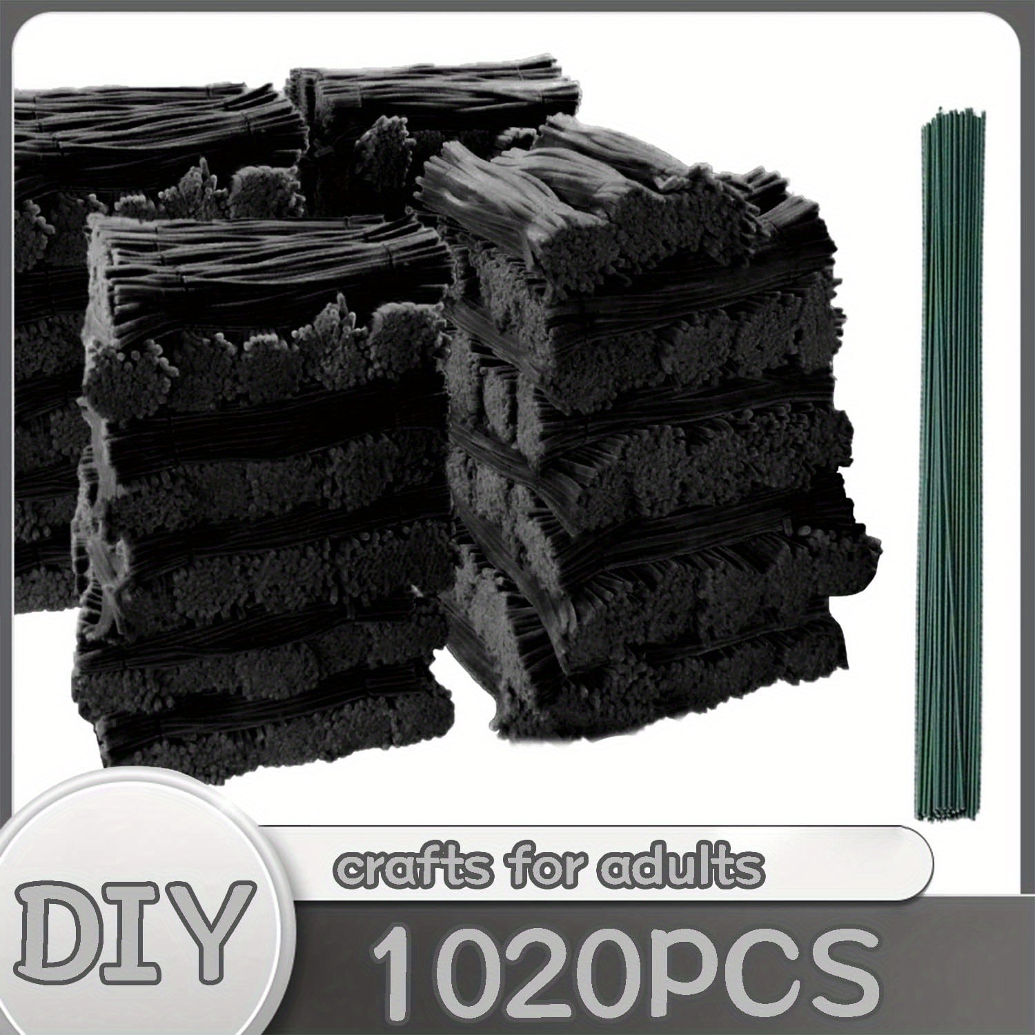 1020pcs Pipe Cleaners Craft Kit in 20 Colors – Upgraded Thick Fuzzy Chenille Stems with Flower Rods for DIY Arts & Crafts, Kids Projects, School Supplies & Creative Activities