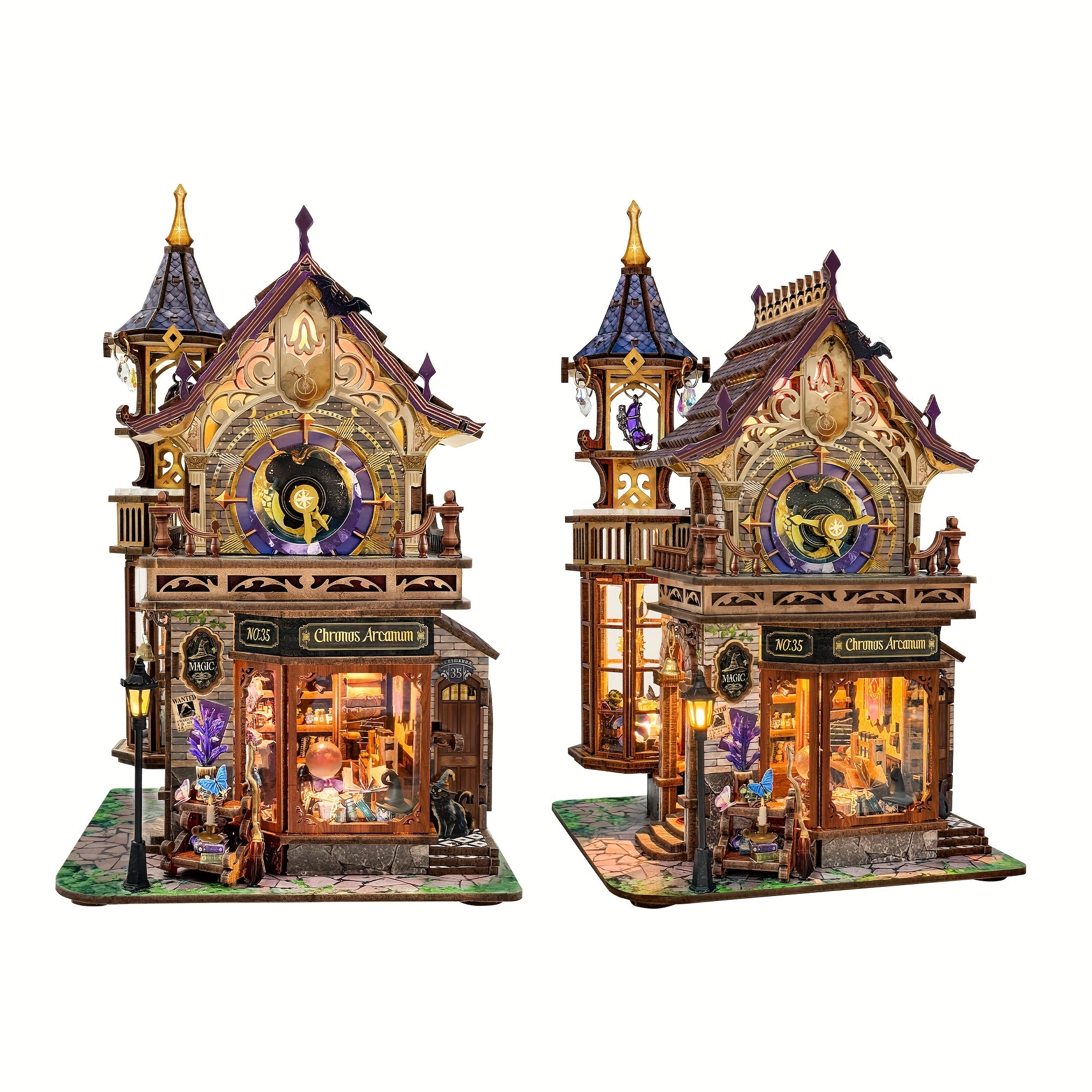 DIY Wooden Miniature Bookhouse Kit Mechanical Link System Model Building Set for Adults Teens Collectors Time Magic Club SQ-71 Craft Gift