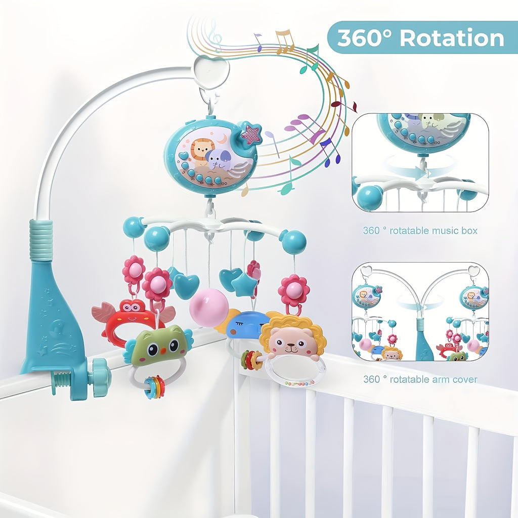 Baby Musical Crib Mobile with Music, Lights & Projection – Take-Along Rattle and Music Box for Newborn Infant Boy Girl, Toddler Sleep Aid, Baby Shower Gift