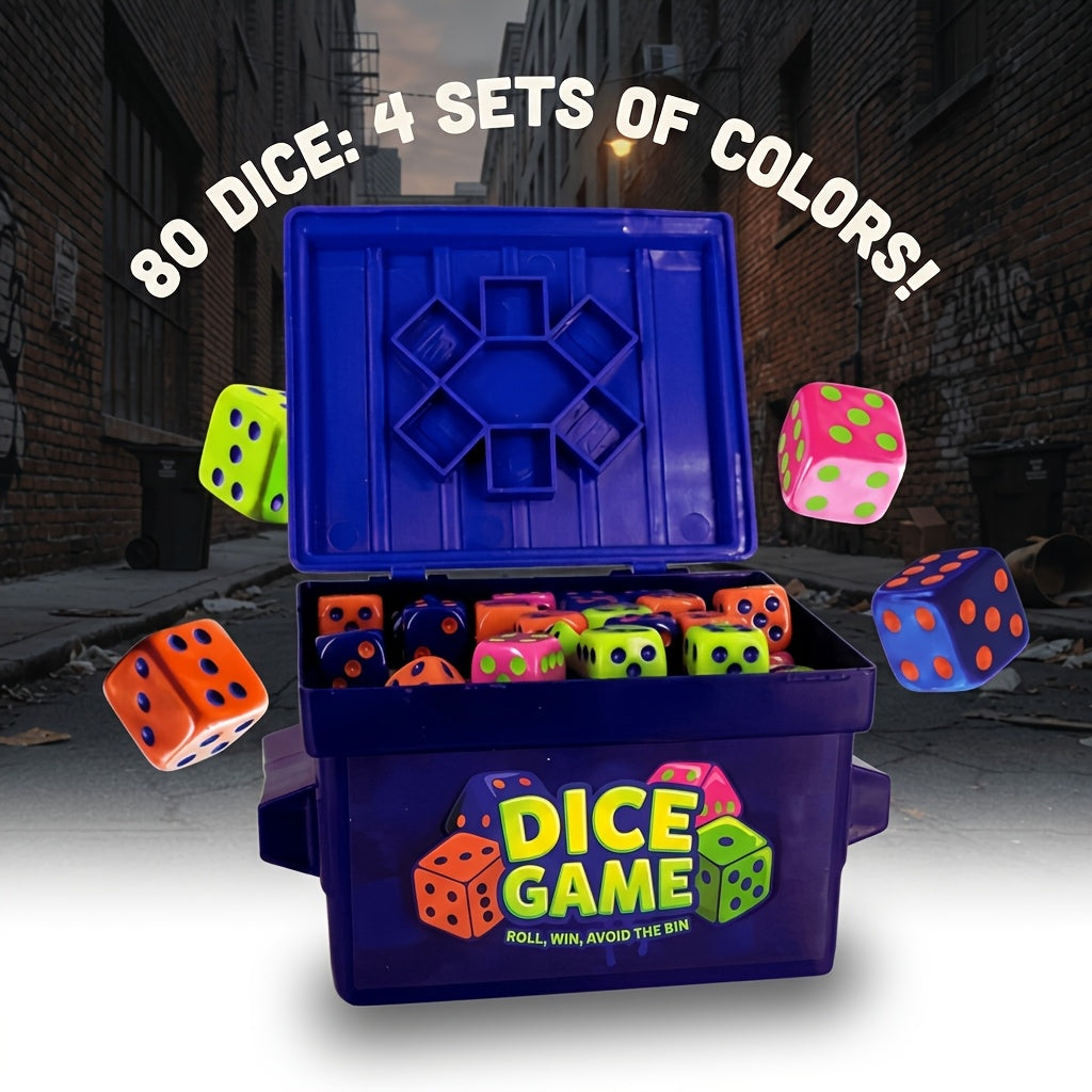 Fast Paced Dice Rolling Board Game 80 Dice 2-4 Player Addictive Party Game for Adults Game Night Travel Camping Fun Birthday Gift