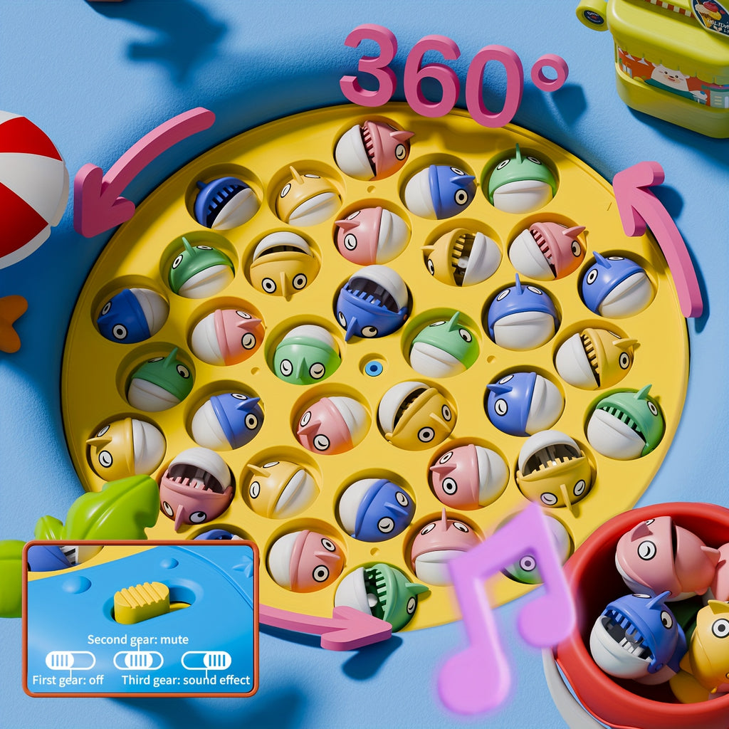 Kids Magnetic Fishing Game Toy 66pcs Ocean Theme 1-8 Players Educational Fine Motor Skills Toddler Boys Girls Birthday Holiday Gift Ages 1-8