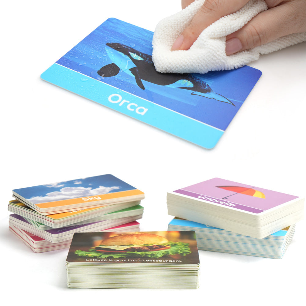 125 Double Sided Toddler Flash Cards - Alphabet Letter Number Color Animal Baby Learning Cards Preschool Educational Activity Set