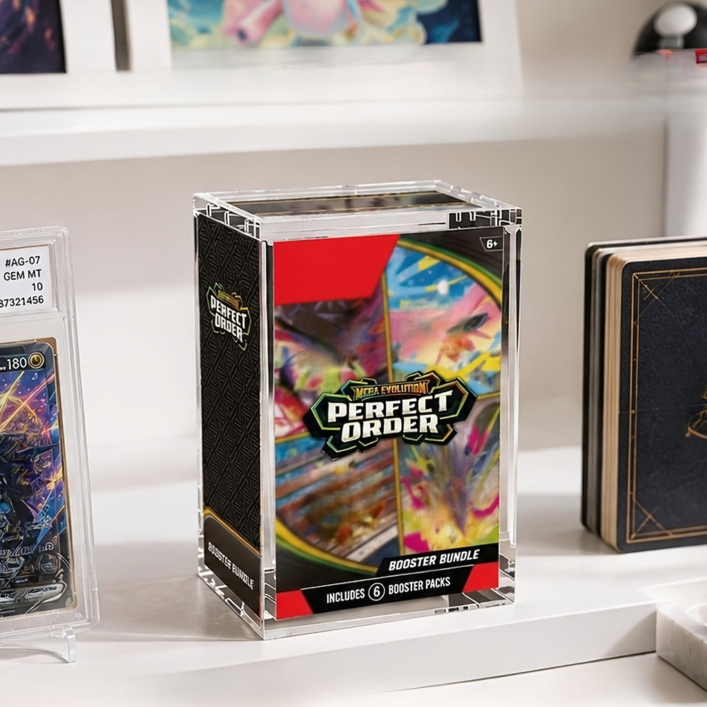 ETB Acrylic Display Case 99% UV Block Magnetic Lid Stackable Clear Pokemon Elite Trainer Box Protector for Collectors UV Resistant (ETB Not Included)