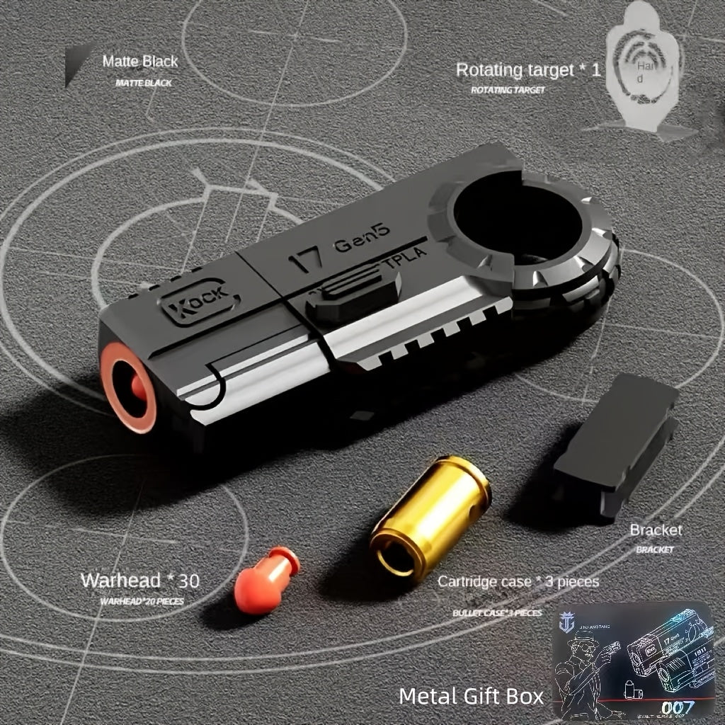 Alloy Finger Pistol Fidget Stress Relief Toy – One-Touch Cartridge Metal Fingertip Gun Novelty Mischievous Toy Perfect Gift for Adults Teens