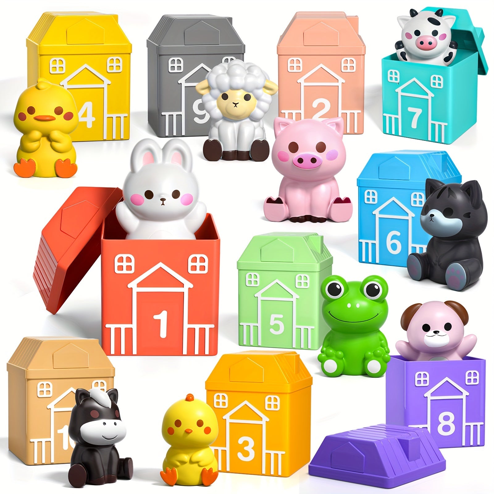 Farm Animal Toys Set of 20 Figures – Educational Playset for Toddlers Boys & Girls Colorful Animal Figurines Birthday Christmas Gift