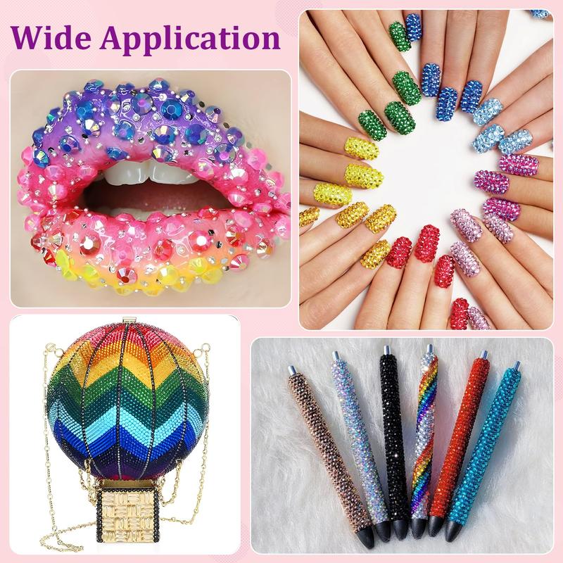 Bedazzling Kit with 3mm Resin Rhinestones, 24, 28 or 40 Color Options for Nail Art, Clothing Decoration and Personalized DIY Crafts
