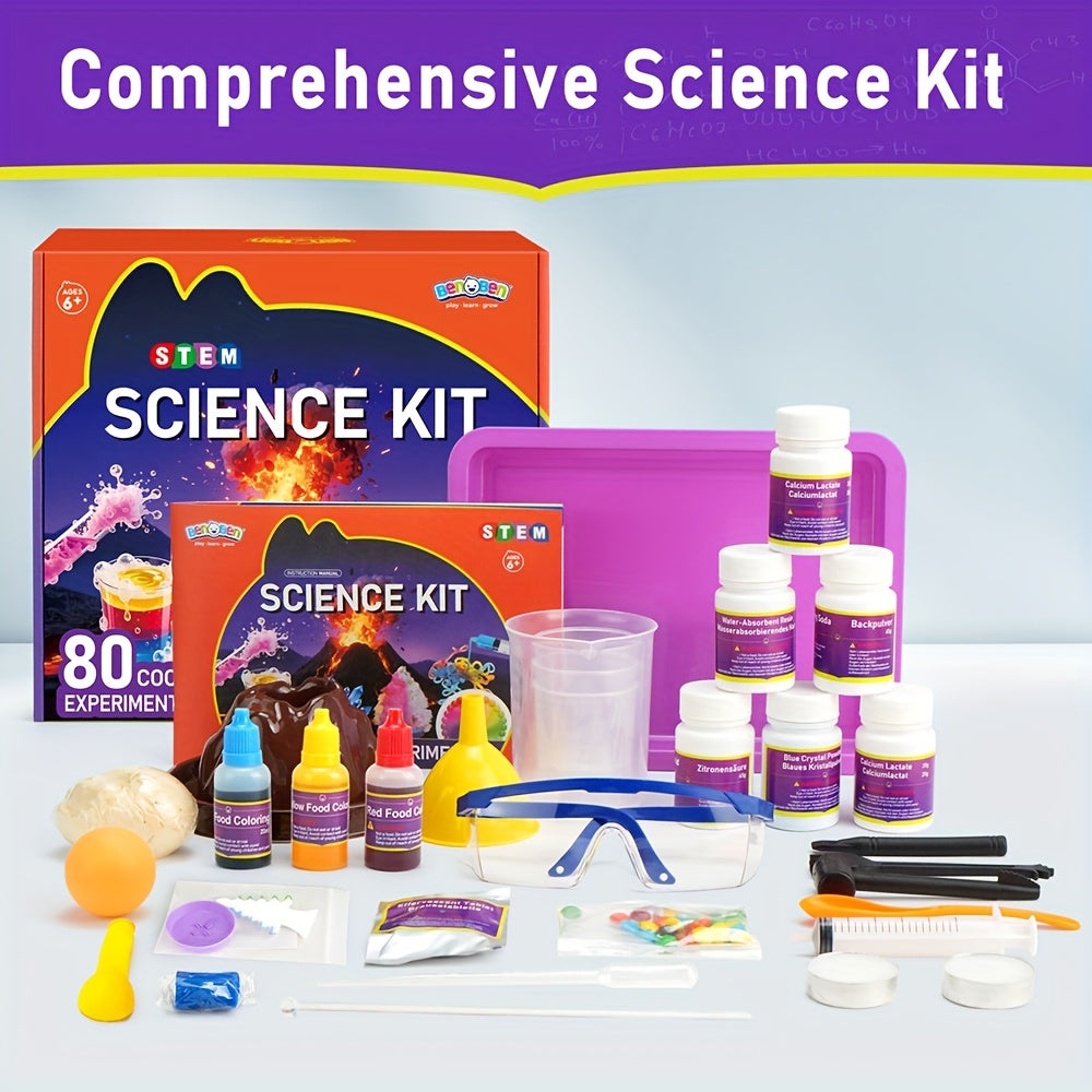 Science Kit for Kids 60/80/105 Lab Experiments – STEM Chemistry Set Growing Crystals & Reactions Educational Toy Gift for Boys & Girls Ages 6-12