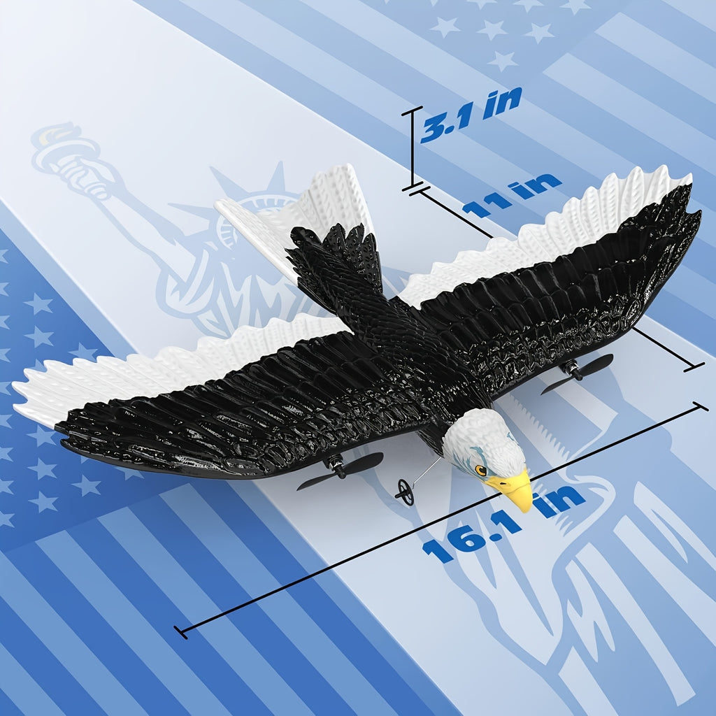RC Eagle Plane RTF Remote Control Flying Bird 2.4GHz 2CH 6-Axis Gyro Stabilizer 2 Batteries 22 Min Flight Time Easy to Fly for Beginners Kids Adults Gift