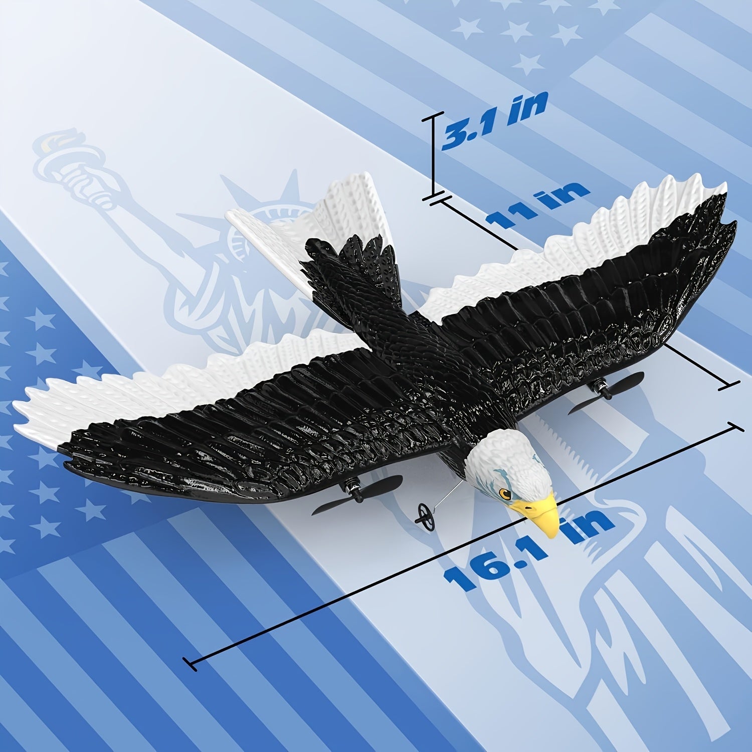 RC Eagle Plane RTF Remote Control Flying Bird 2.4GHz 2CH 6-Axis Gyro Stabilizer 2 Batteries 22 Min Flight Time Easy to Fly for Beginners Kids Adults Gift