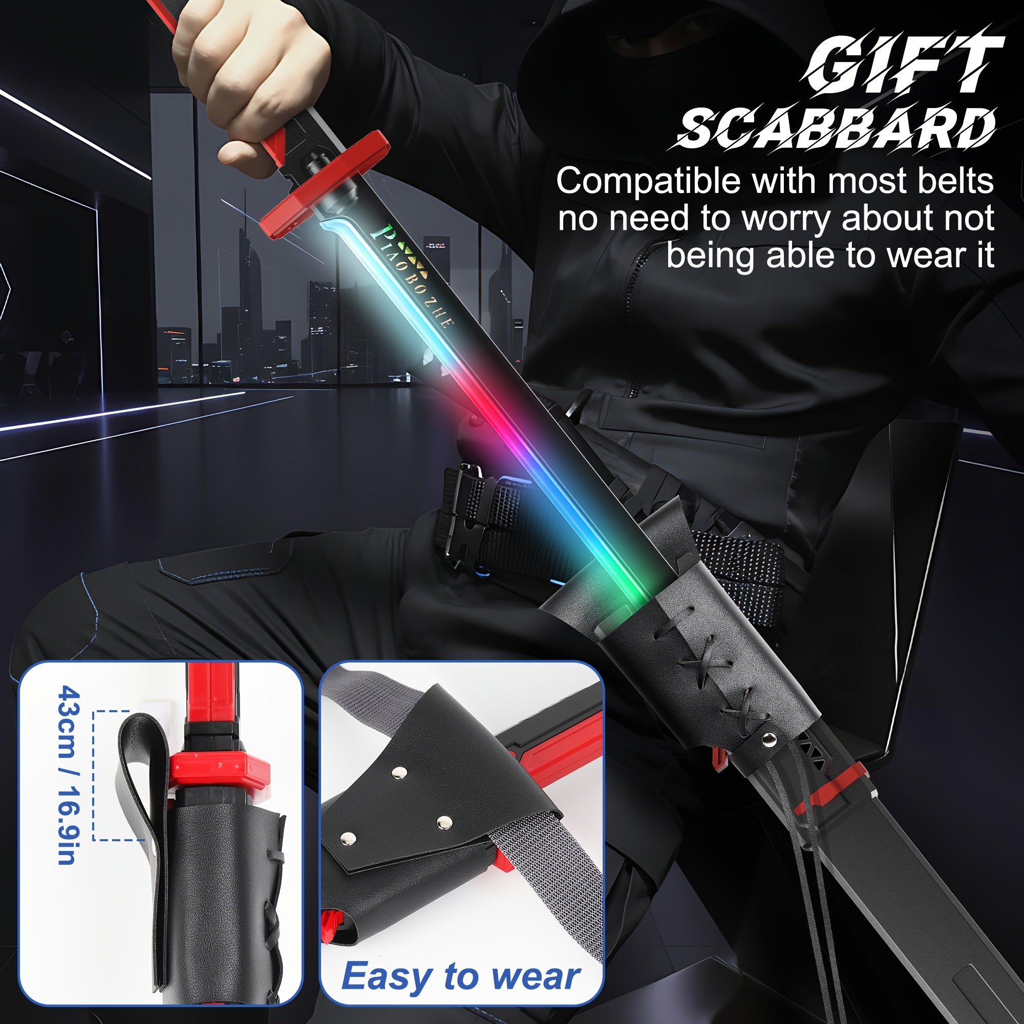 LED Katana Sword 31.5" Pro Cosplay Light Saber with Ejecting Spark, Water Mist, Multi-Color LED & Sound Effects – Type-C Rechargeable Role Play Gift for Teens & Adults