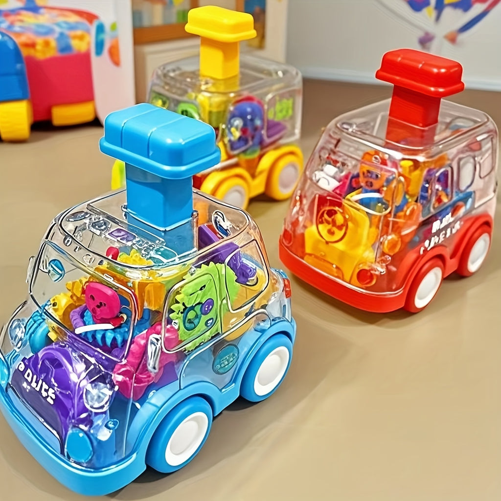 Model Gear Cars Toy Set for Kids – Interlocking Mechanical Gear Vehicle Building Toy, STEM Learning Gift for Boys Girls Ages 3+, 3 Pack