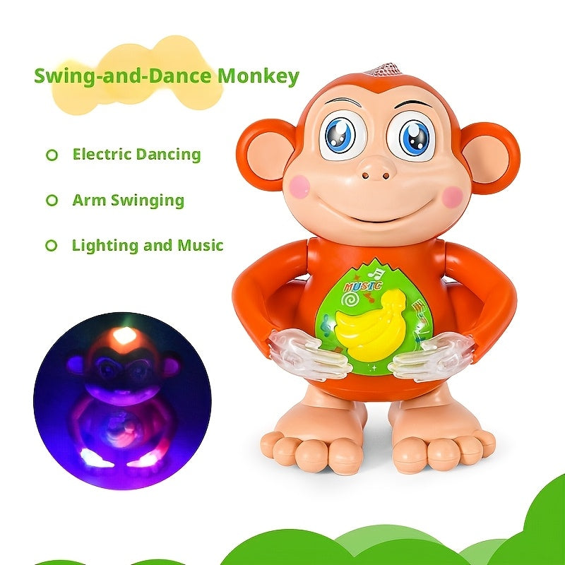 Dancing Monkey Toy for Toddlers – Musical Singing Monkey Stuffed Animal with Lights & Sound, Interactive Baby Toy Gift for Kids Boys Girls Ages 2+