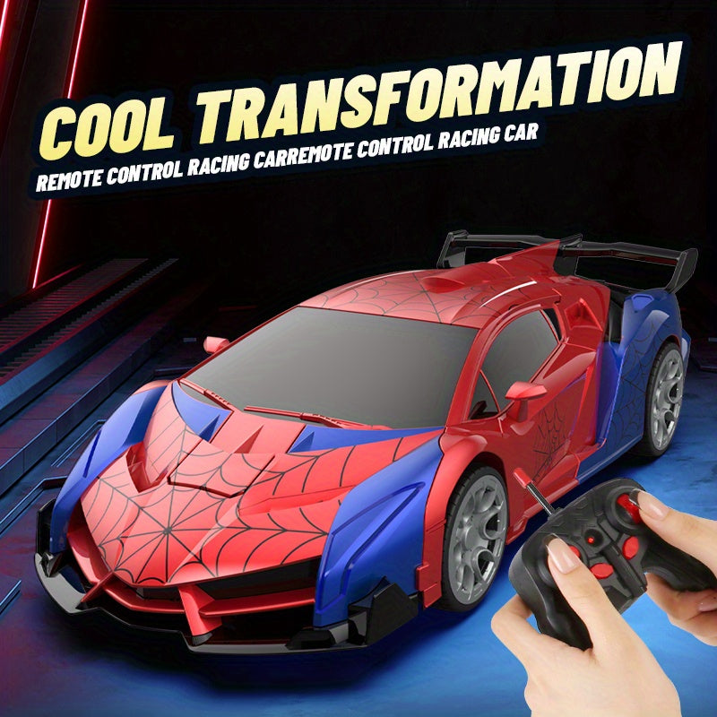 RC Car Robot Transformer Toy 1:18 Scale - One-Button Deformation Remote Control Car with 360° Rotating Drifting, Kids Toy for Ages 3+, Birthday Gift