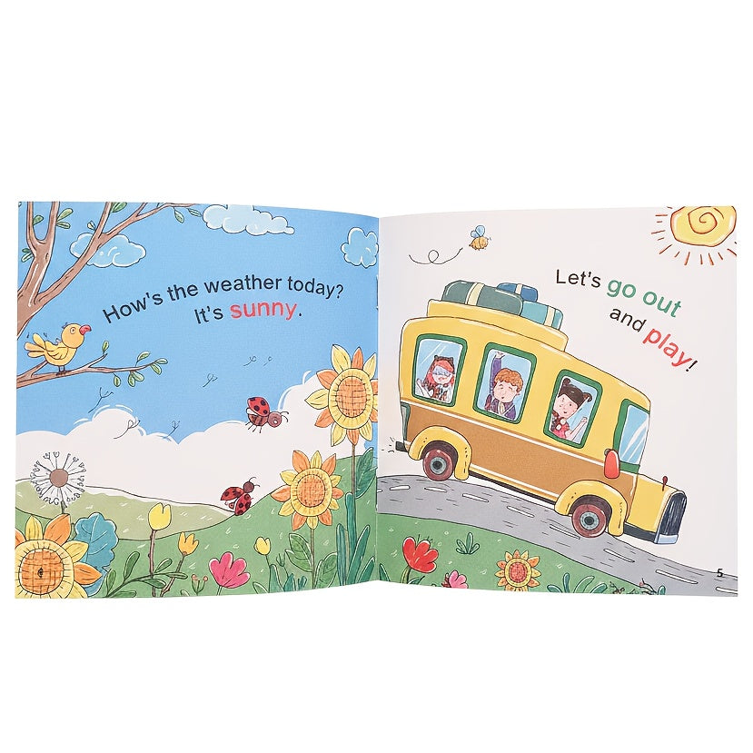 Hardcover English Story Picture Books for Kids 10-Pack – Large Print Eye-Protection Comic-Style Scenes Beginner English Learning for Toddlers & ESL
