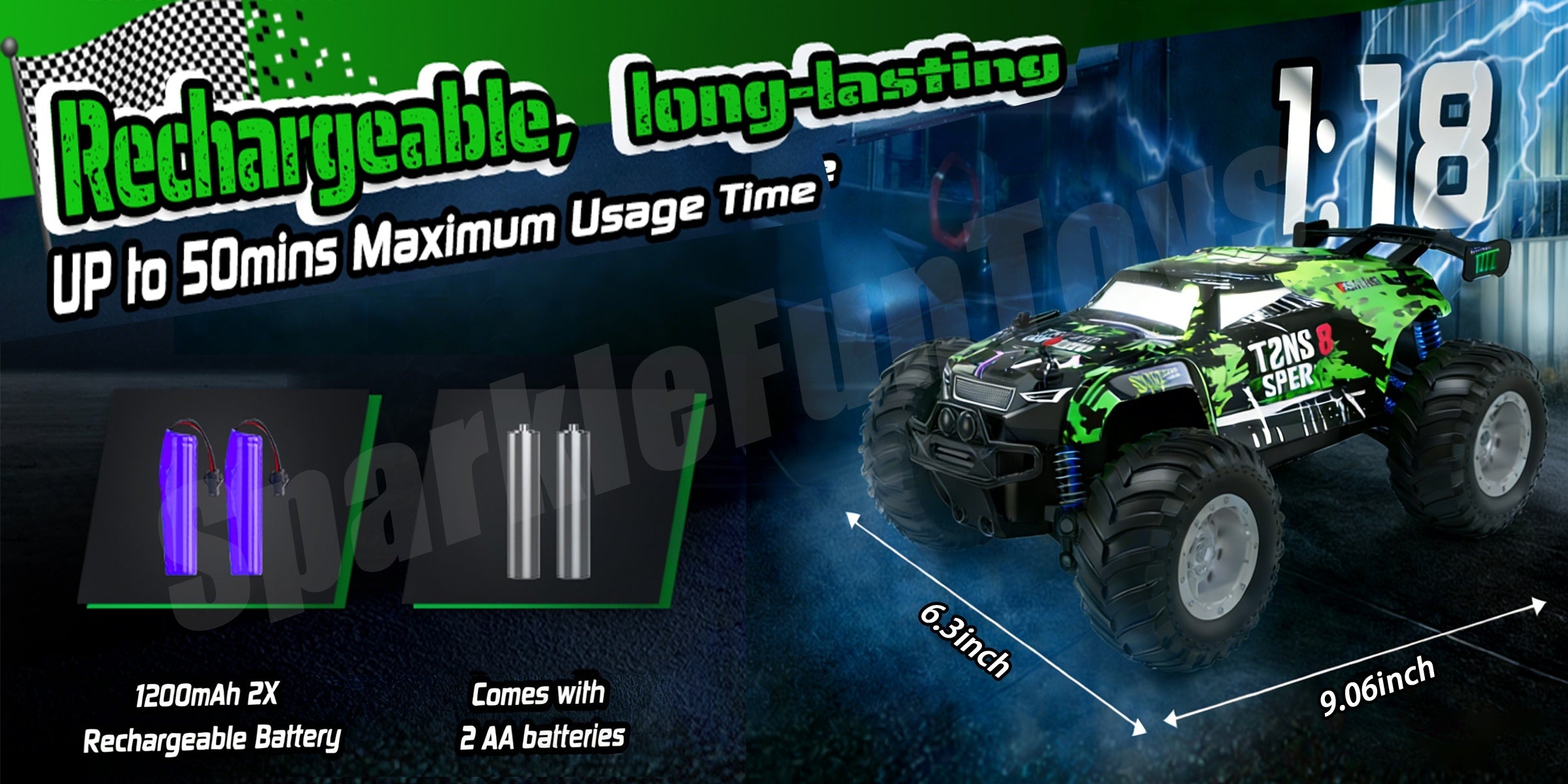 High-Speed 4WD Off-Road RC Truck 40KM/H+ Racing Class All-Terrain Remote Control Car with 2.4GHz Controller – Fast RC Vehicle Gift for Boys Kids Ages 3+