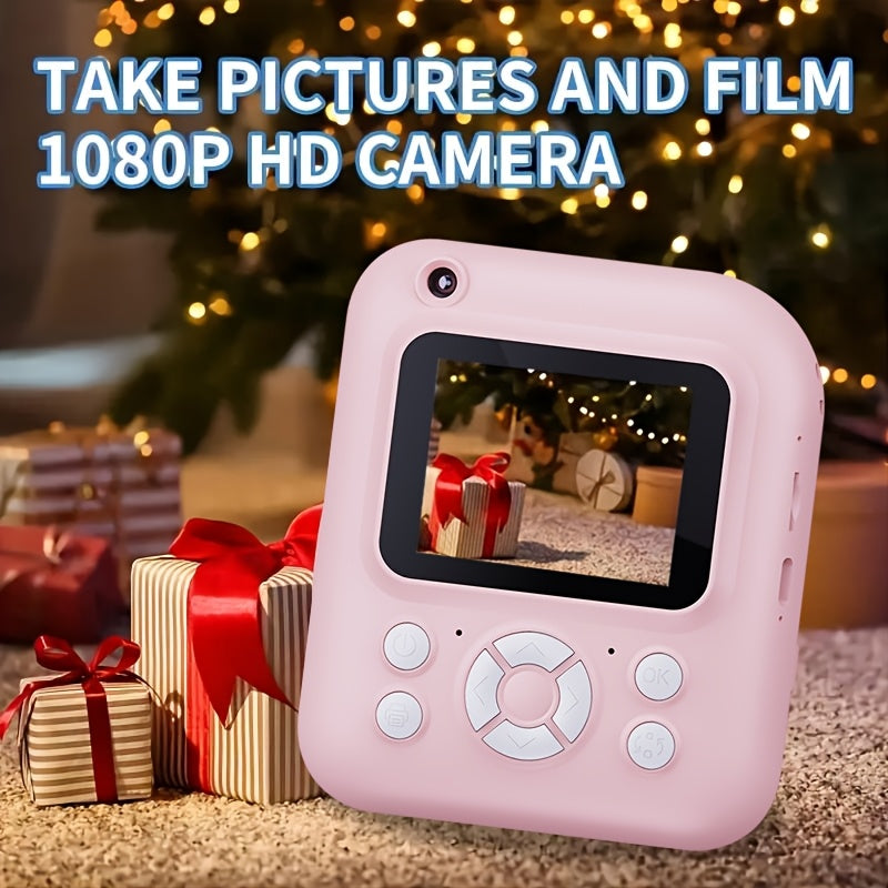 Kids Instant Print Camera 3-in-1 with MP3 Player & Puzzle Games - 2.4'' HD Screen Portable Digital Camera Toy with Print Paper 32GB Card Reader Lanyard Storage Bag Birthday Gift for Girls Boys