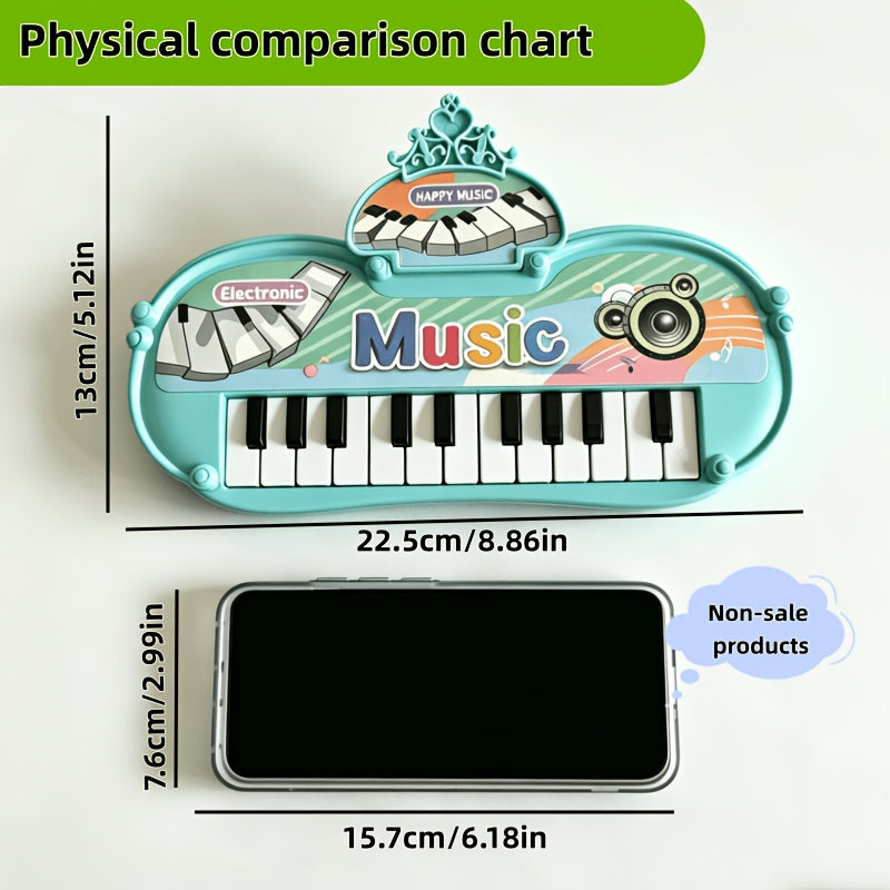 Kids Electronic Piano Toy 13 Keys – Musical Instrument for Toddlers Ages 2-6, STEM Brain Development Auditory Learning Toy, Birthday Gift for Boys Girls, Green