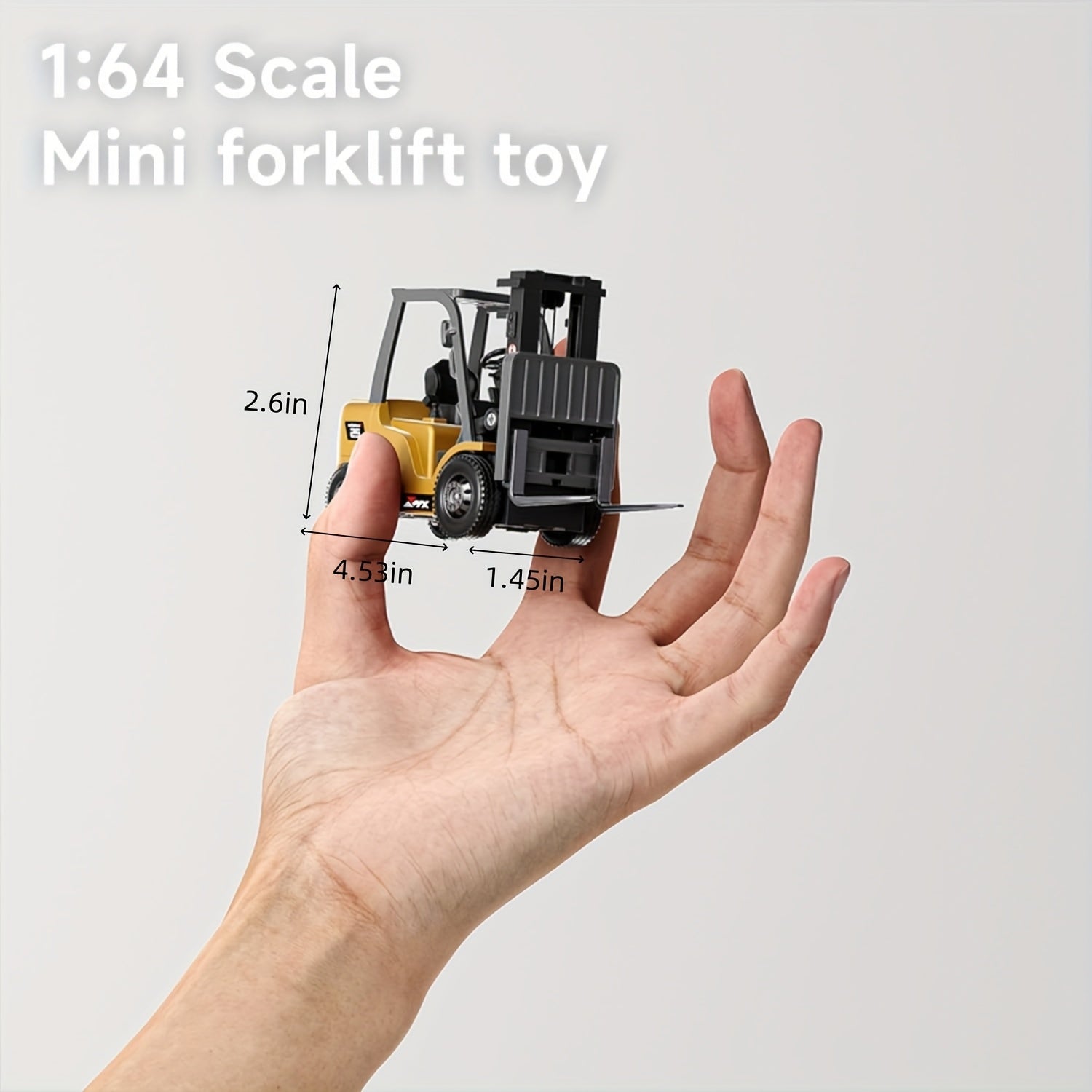1/64 Scale Mini Alloy Forklift Truck with Flatbed – USB Rechargeable Die-Cast Metal Toy Truck for Boys & Girls, Multi-Functional Monster Truck, Collectible Display & Outdoor Play