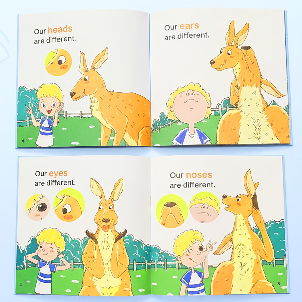 Hardcover English Story Picture Books for Kids 10-Pack – Large Print Eye-Protection Comic-Style Scenes Beginner English Learning for Toddlers & ESL